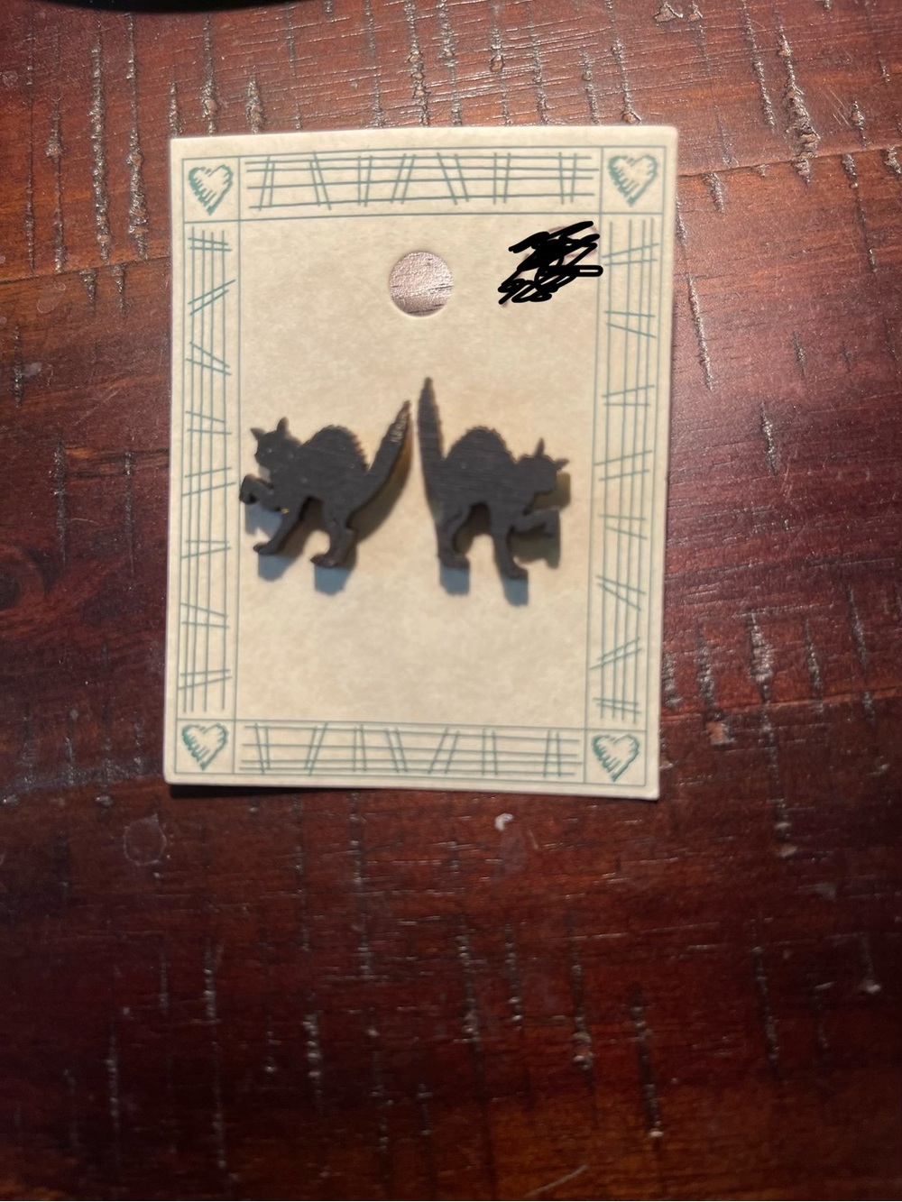 Black Cat Stud Earrings - Cute Kitty Silhouette